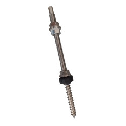 Stainless steel combination screw with top hexagon socket, length 18 cm, diameter 10 mm