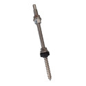 Stainless steel combination screw with top hexagon socket, length 18 cm, diameter 10 mm